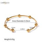 Carryallco 18K Gold Plated Demi-fine Round Ball Open Bangle