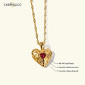 18K Gold Plated Ruby Heart Pendant Chain – Demi-Fine