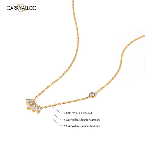 18K Gold Plated Sleek Moissanite Pendant Chain – Demi-Fine