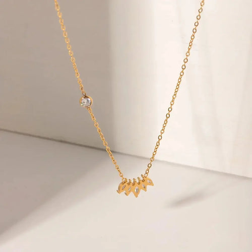 18K Gold Plated Sleek Moissanite Pendant Chain – Demi-Fine
