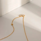 18K Gold Plated Sleek Moissanite Pendant Chain – Demi-Fine