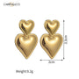 Carryallco 18K Smooth Heart Drop Earring