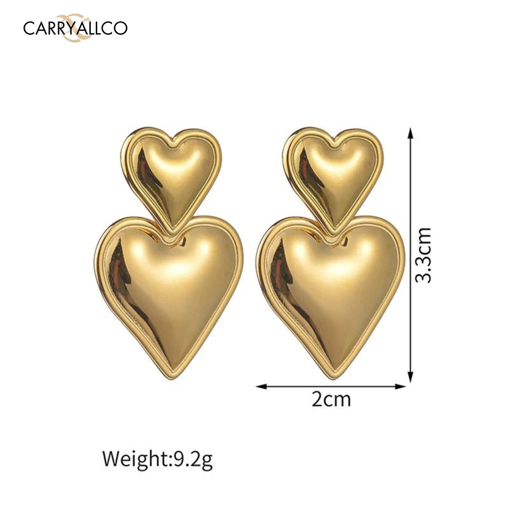 Carryallco 18K Smooth Heart Drop Earring