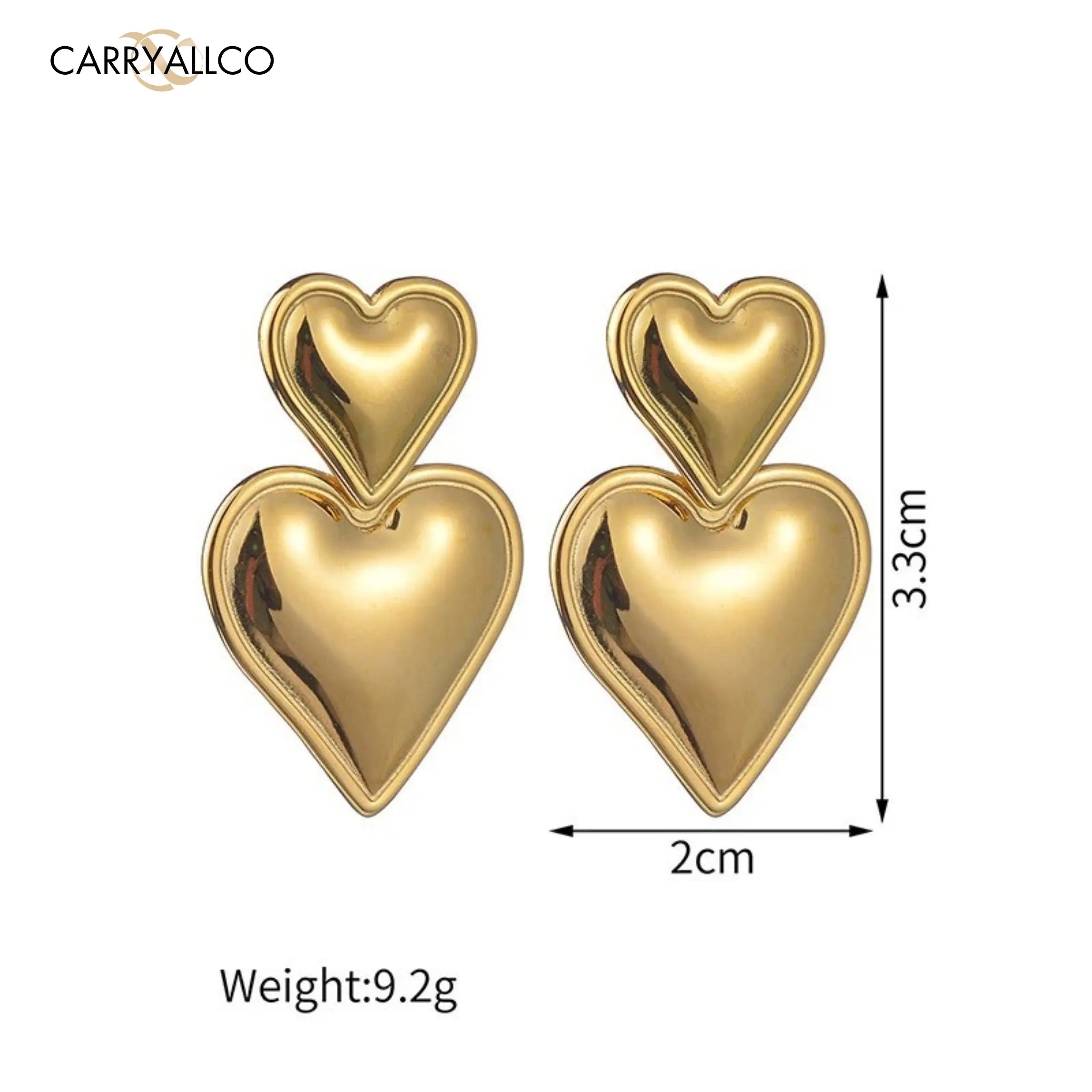 Carryallco 18K Smooth Heart Drop Earring