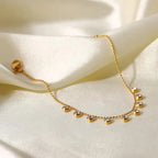 Carryallco 18K Gold Plated Demi-fine Tassel Zircon Bracelet