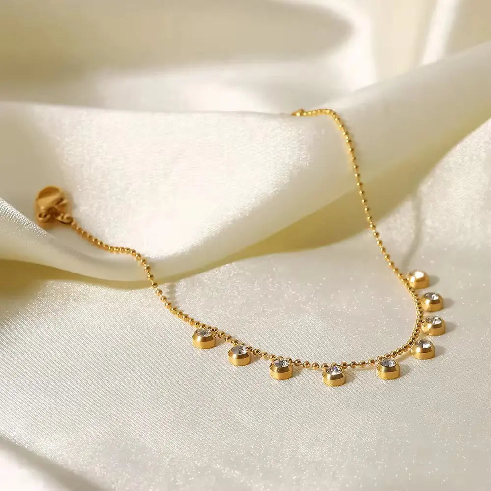 Carryallco 18K Gold Plated Demi-fine Tassel Zircon Bracelet