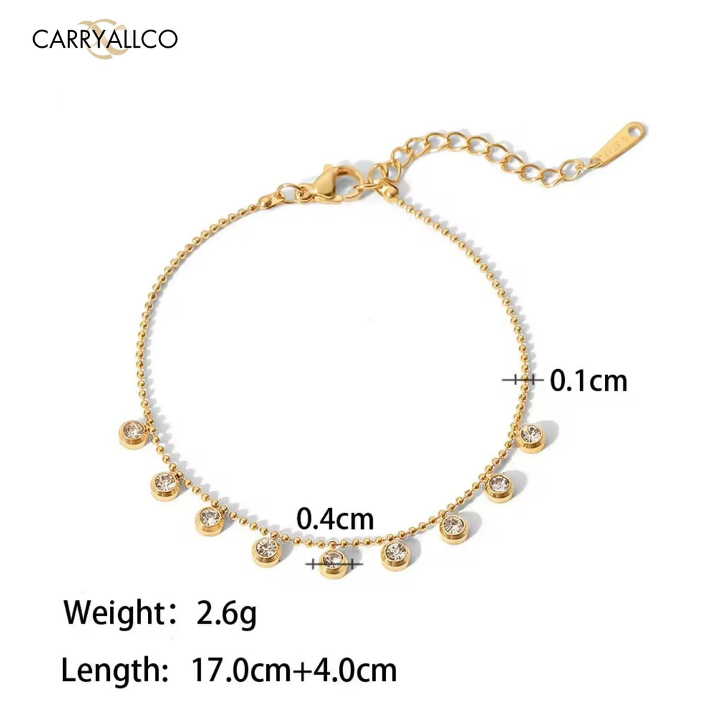Carryallco 18K Gold Plated Demi-fine Tassel Zircon Bracelet
