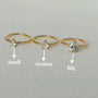 Water Drop Zircon Ring – Size Guide | 18K Gold Plated | Carryallco India