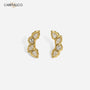 18K Gold Plated Boho Leaf Zircon Stud Earrings Carryallco