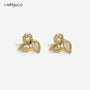 18K Gold Plated Boho Leaf Zircon Stud Earrings Carryallco
