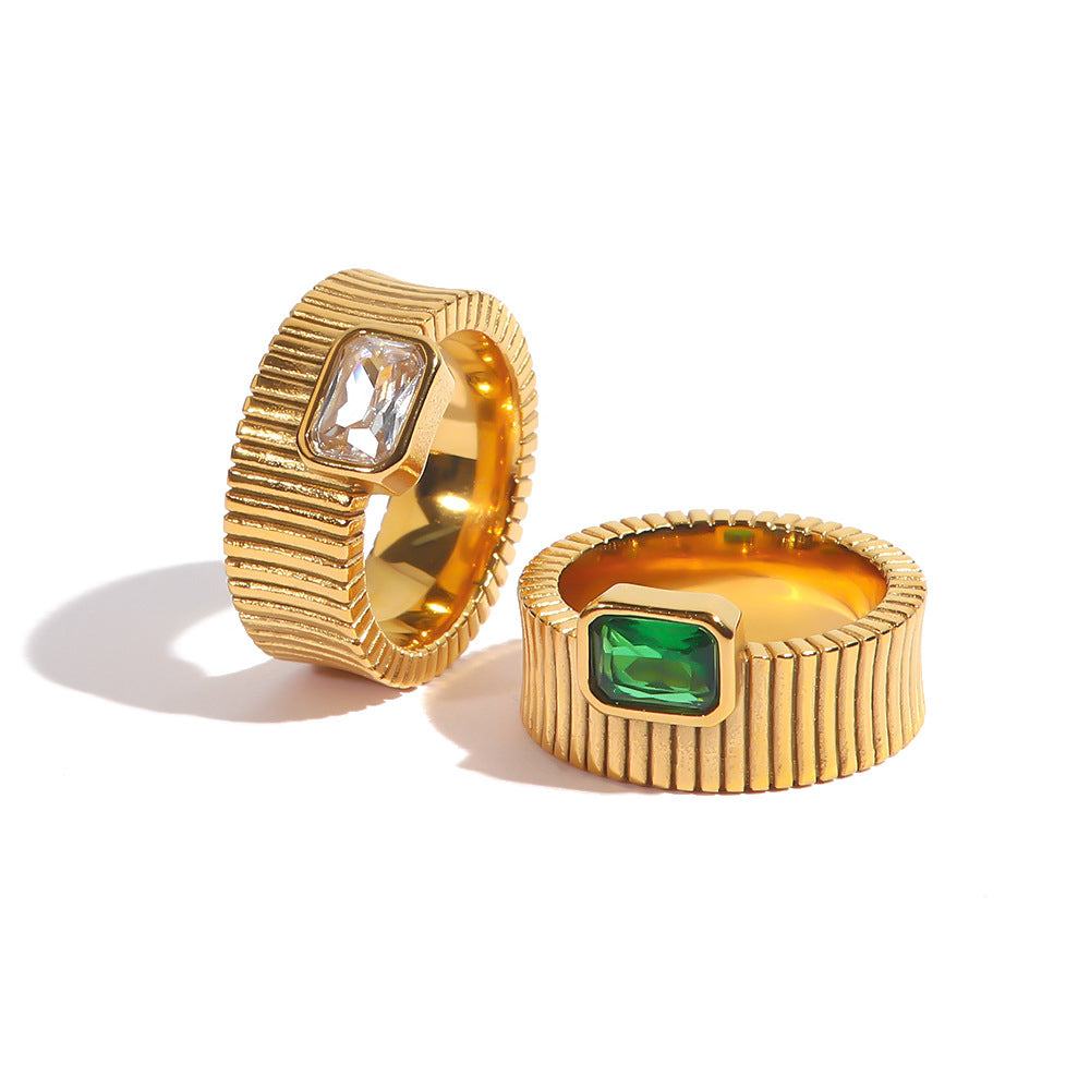 18K Gold Plated CZ Ring – Demi Fine & Anti Tarnish
