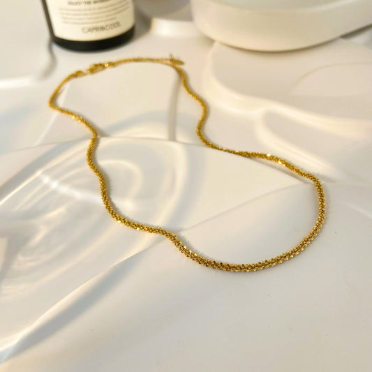 18K Gold Plated Crisscross Nugget Necklace