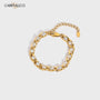 18K Gold Plated Crystal Link Chain Bracelet Carryallco