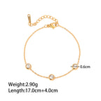 18K Gold Plated Demi Fine Round Stone Necklace & Bracelet Set