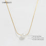 18K Gold Plated Freshwater Pearl Pendant Dainty Necklace Carryallco