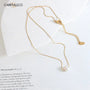 18K Gold Plated Freshwater Pearl Pendant Dainty Necklace Carryallco