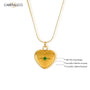 18K Gold Plated Heart & Star Brilliant Cut Stone Necklace Carryallco