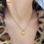 18K Gold Plated Heart & Star Brilliant Cut Stone Necklace Carryallco