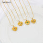18K Gold Plated Heart & Star Brilliant Cut Stone Necklace Carryallco