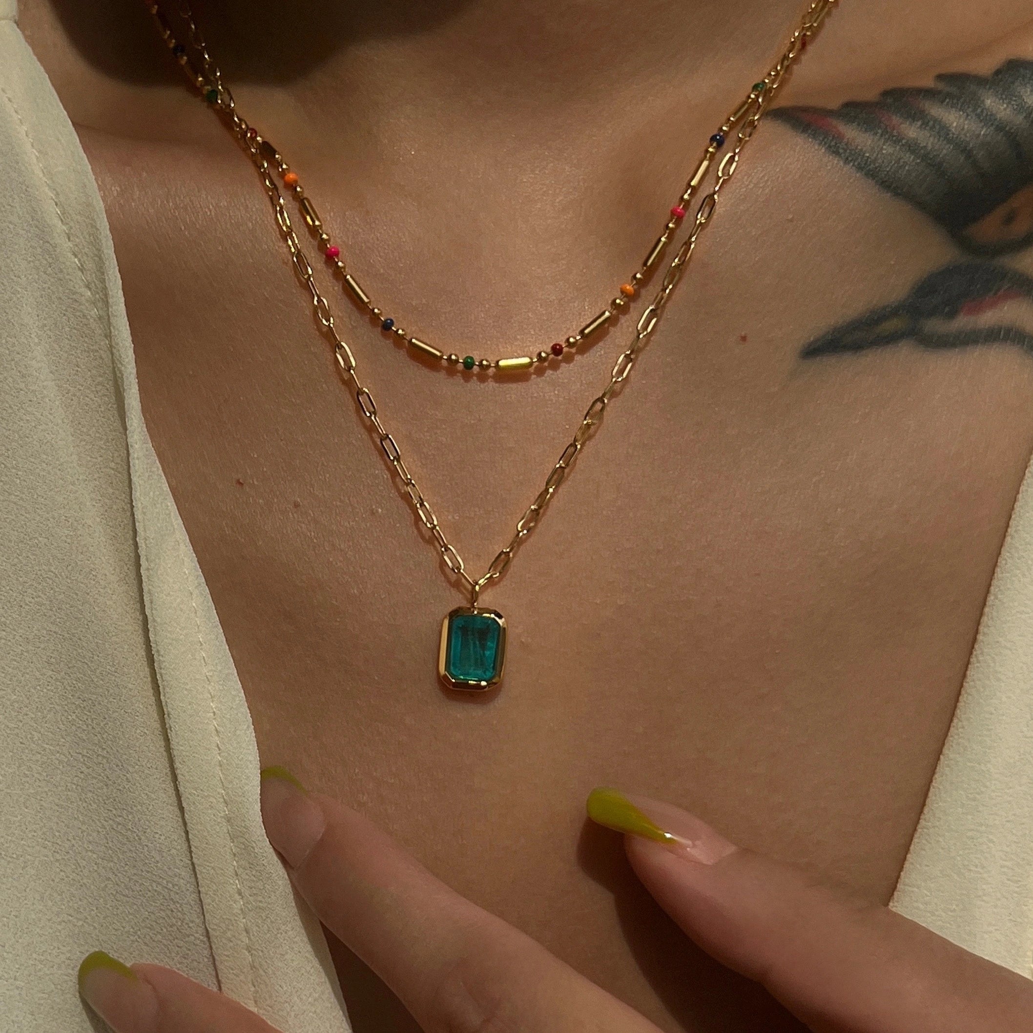 18K Gold Plated Ice Blue Zircon Necklace