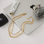 18K Gold Plated Layered Necklace – White Zircon