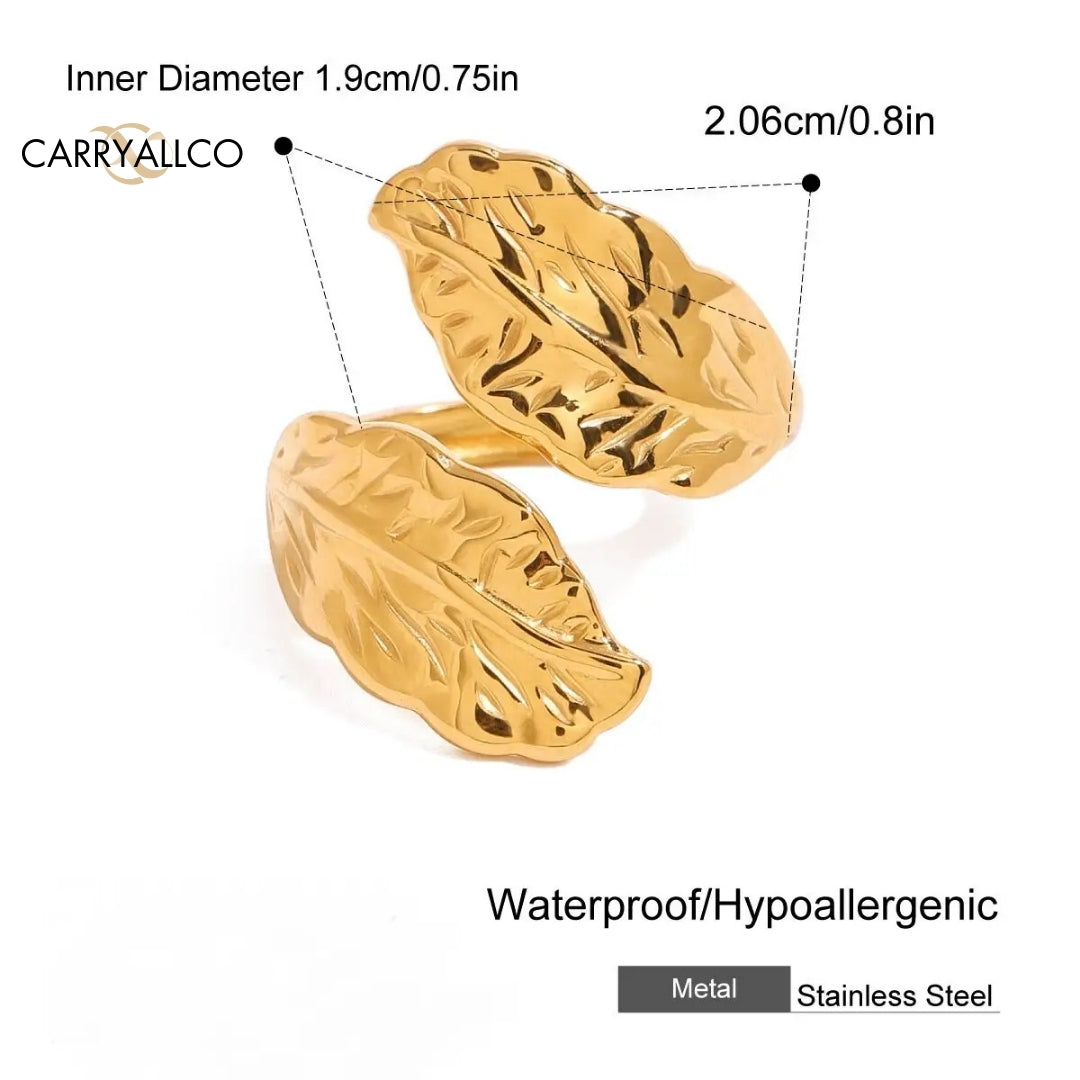 18K Gold Plated Leaf Shape Ring