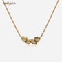 18K Gold Plated Lucky Grass Zircon Pendant Necklace Carryallco