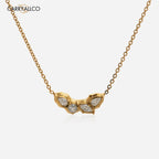 18K Gold Plated Lucky Grass Zircon Pendant Necklace Carryallco