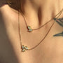 18K Gold Plated Lucky Grass Zircon Pendant Necklace Carryallco