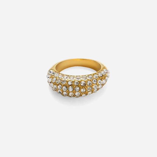 18K Gold Plated Personalized CZ Stone Ring