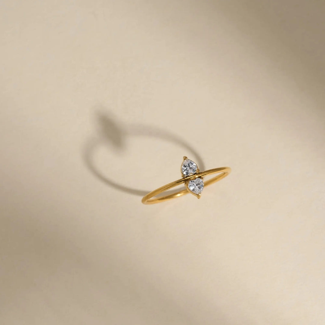 18K Gold Plated Pink Zircon Royal Ring Set