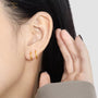 18K Gold Plated Solid Double-Layer Hoop Earrings Carryallco