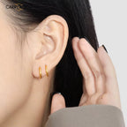 18K Gold Plated Solid Double-Layer Hoop Earrings Carryallco