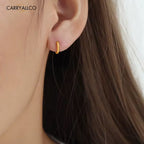 18K Gold Plated Solid Double-Layer Hoop Earrings Carryallco