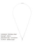 White gold necklace with pendant on a white background