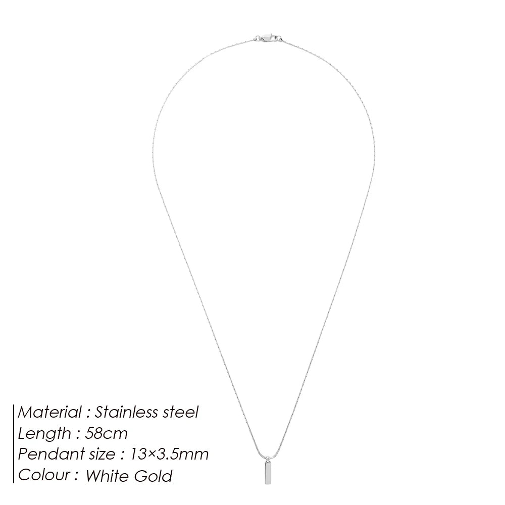 White gold necklace with pendant on a white background