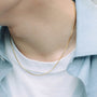 Box Chain Necklace – Worn View | 18K Gold Plated | Carryallco India