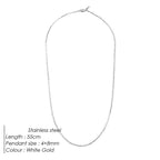 Silver necklace with pendant on a white background