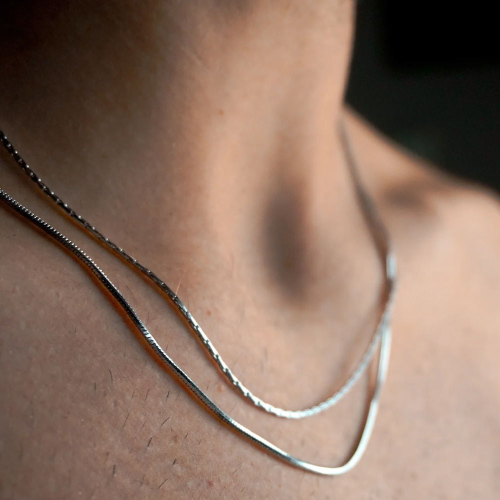 18K Gold Plated Stainless Steel Snake Wire Chain Necklace for Men