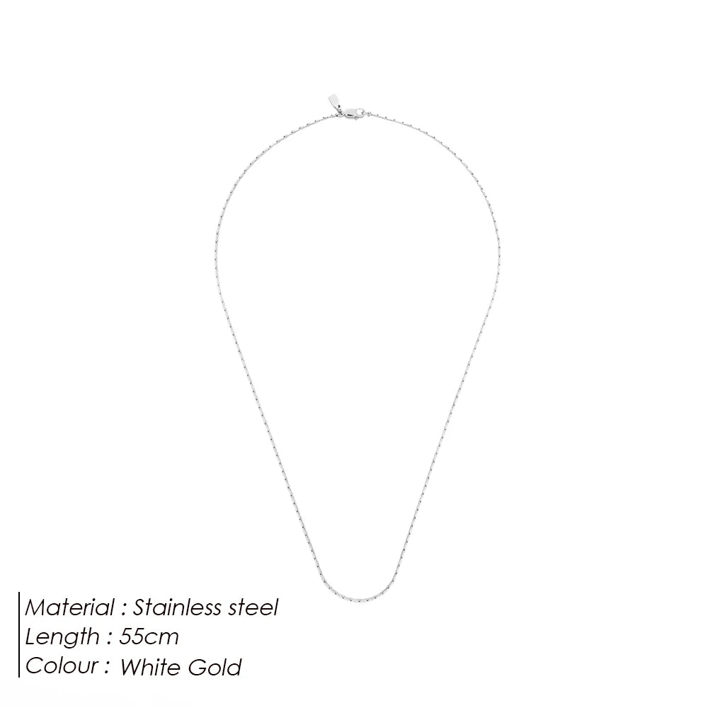 18K Gold Plated Stainless Steel Snake Wire Chain Necklace for Men