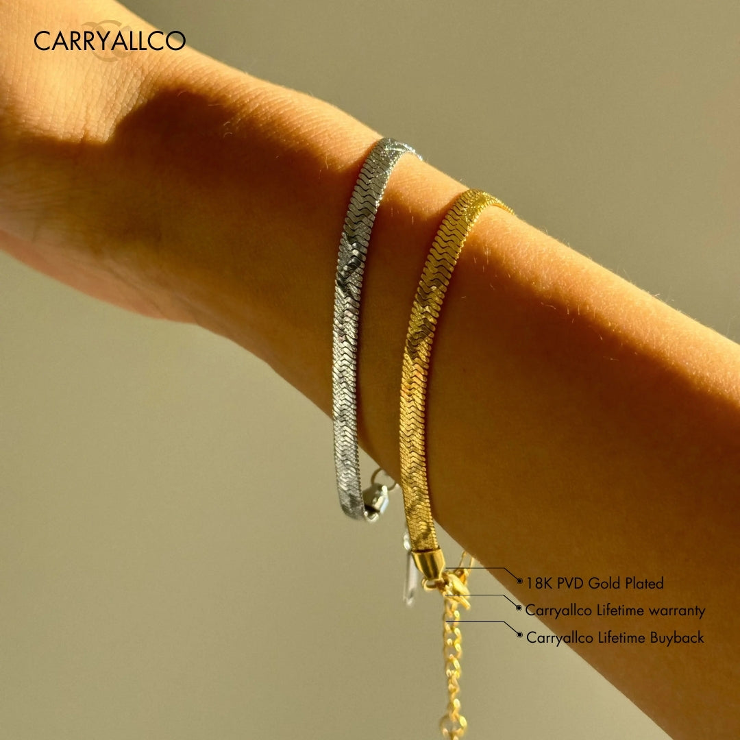 18K Gold Plated Vintage Embossed Bracelet Carryallco
