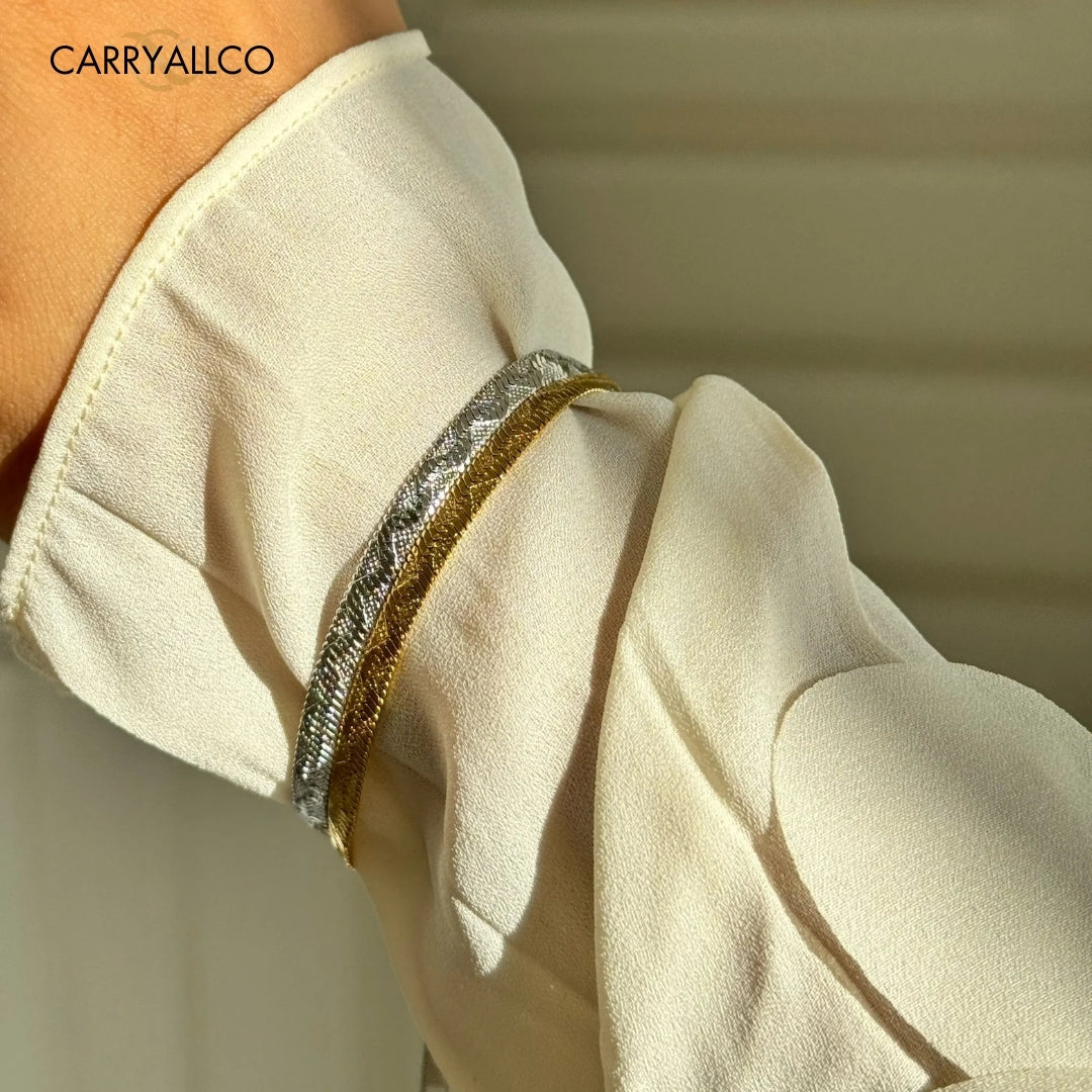 18K Gold Plated Vintage Embossed Bracelet Carryallco