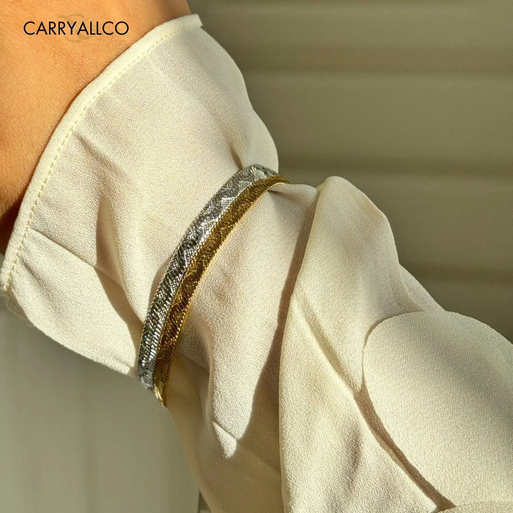 18K Gold Plated Vintage Embossed Bracelet Carryallco