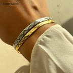 18K Gold Plated Vintage Embossed Bracelet Carryallco