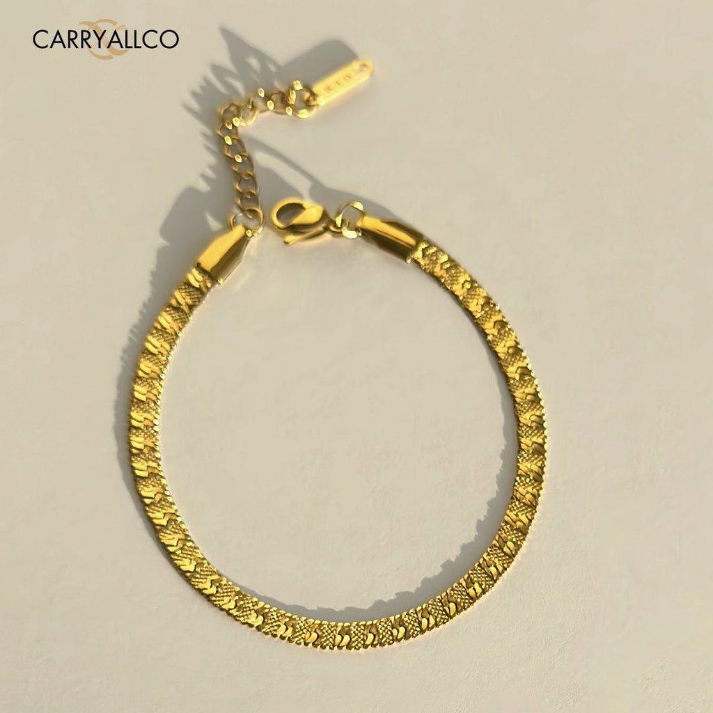 18K Gold Plated Vintage Embossed Bracelet Carryallco