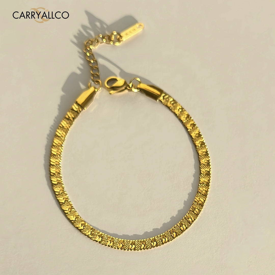 18K Gold Plated Vintage Embossed Bracelet Carryallco