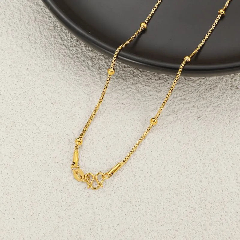 18K PVD Gold Link Chain Necklace – Stainless Steel (Unisex)