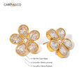 Carryallco Timeless Crystal Flower Stud Earrings Carryallco