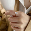 18K Gold-Plated Cobblestone Zirconia Ring