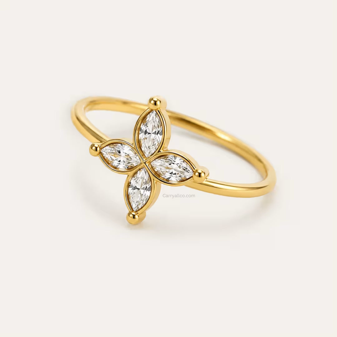 Butterfly Zirconia Ring – 18K Gold Plated | CARRYALLCO